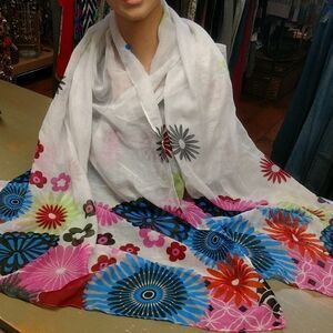 Tickled pink long large scarf/ cover up/ sarong